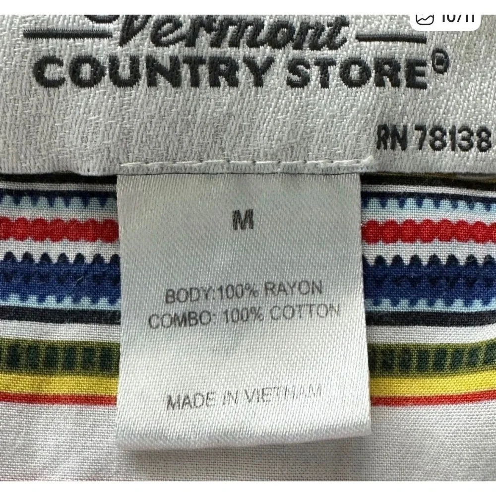 The Vermont Country Store Women's Patchwork Dress Size M Boho Pockets Prairie‎